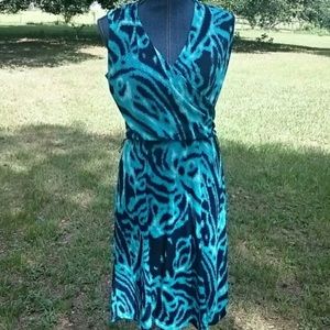 JONES NEW YORK COLLECTION PETITE Navy/Teal Dress